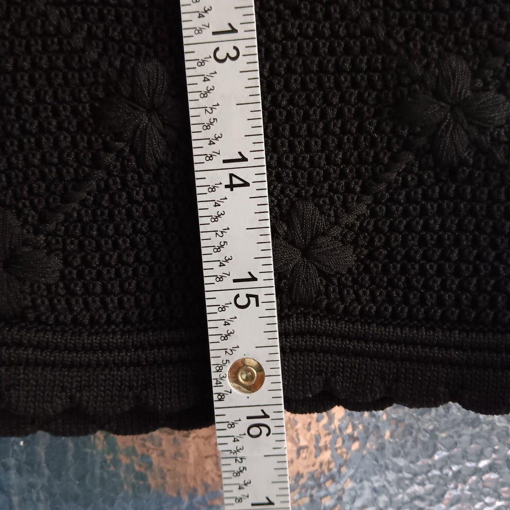Sandro Salerio Pointelle Knit Crop Top Womens 3 Black NWT Sleeveless Black $236 - Picture 8 of 8